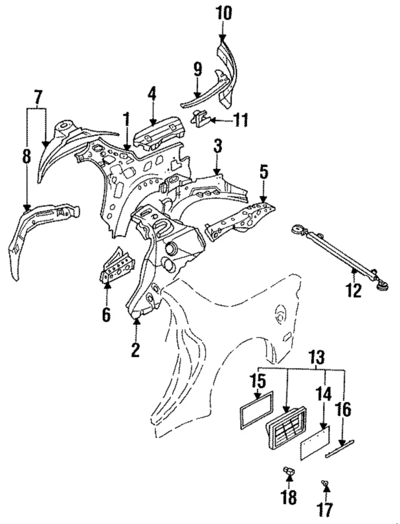 Inner Quarter Panel - Mazda (FDY1-70-110A)