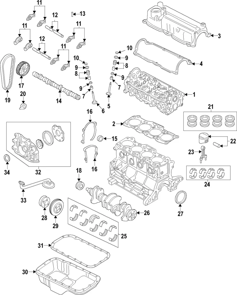 Rocker Shaft - Mazda (F803-12-171)