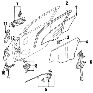 Window Regulator - Mazda (GB6J-58-560D)
