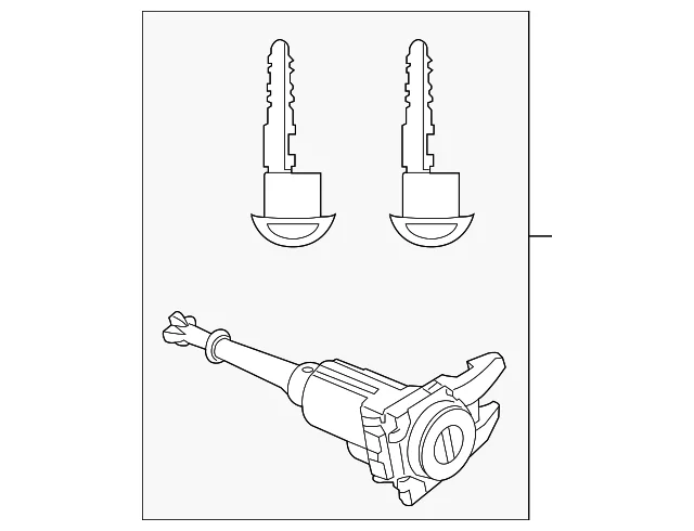 Cylinder & Keys - Mazda (KBY0-76-220)