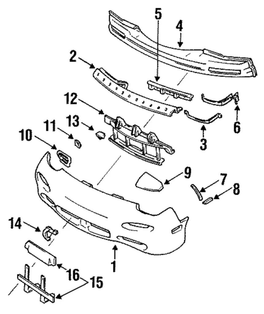 Bumper Cover Mount Plate - Mazda (FD01-50-1AXB)