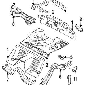 Panel Below Gate Lamp Bracket - Mazda (FD01-71-490B)