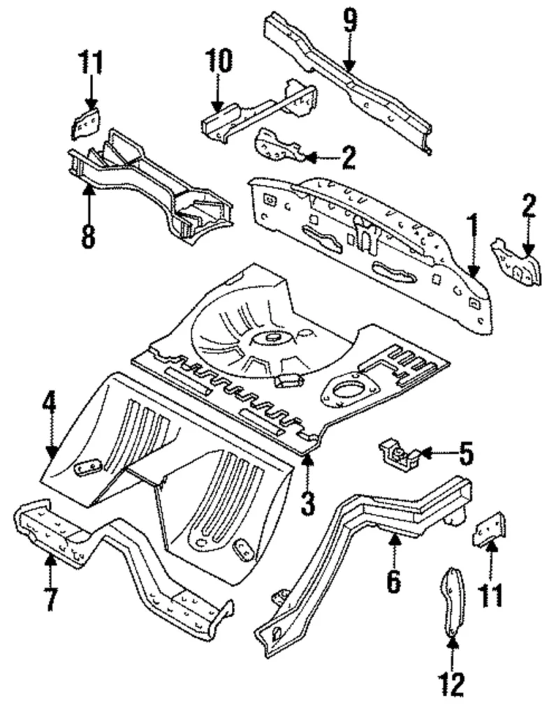 Panel Below Gate Lamp Bracket - Mazda (FD01-70-490B)