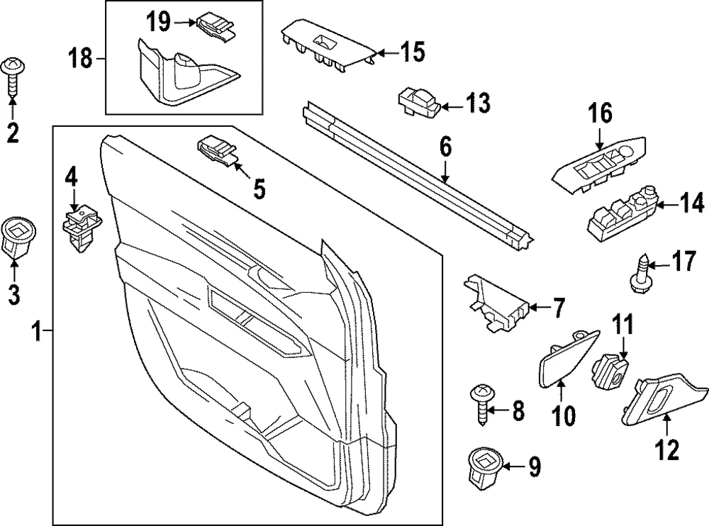 Door Trim Panel - Mazda (VA40-68-420-4B)