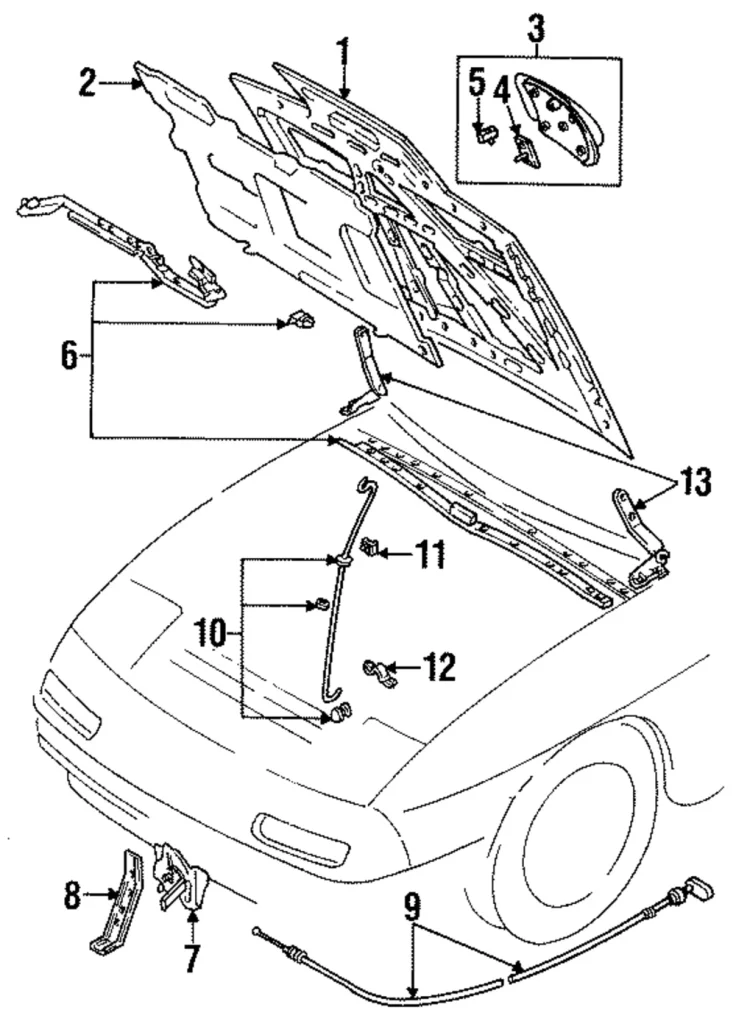 Support Rod Retainer - Mazda (FB01-52-518)