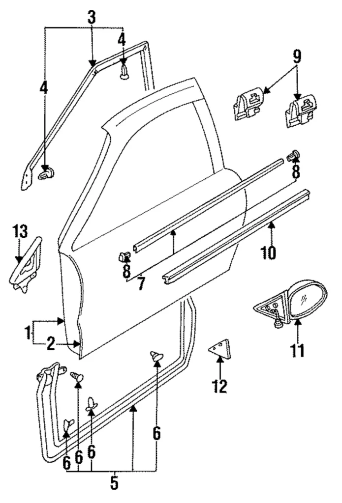 Weather-Strip On Body - Mazda (GA2A-58-770N)