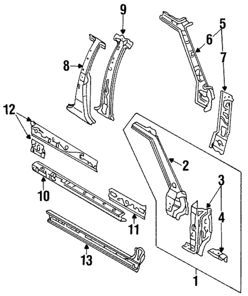 Inner Rocker - Mazda (L001-54-950D)