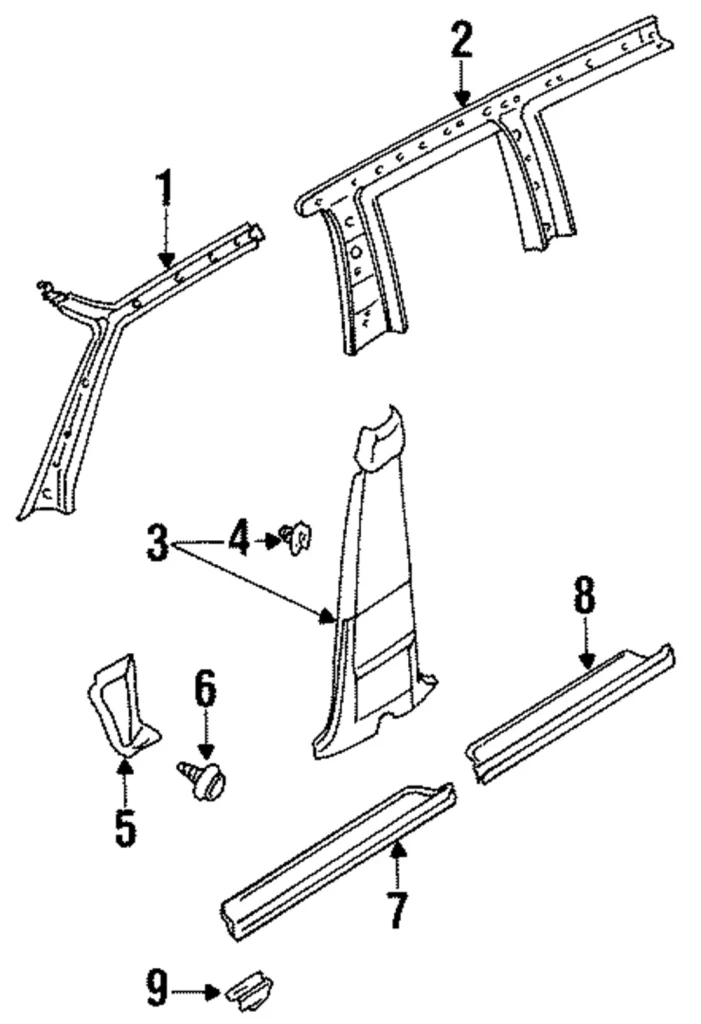 Cowl Trim Fastener - Mazda (UB54-68-885-07)