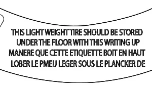 Spare Tire Label - Mazda (KMV6-69-074)