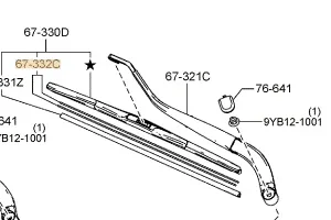 Wiper Blade Plate - Mazda (DD5C-67-332)