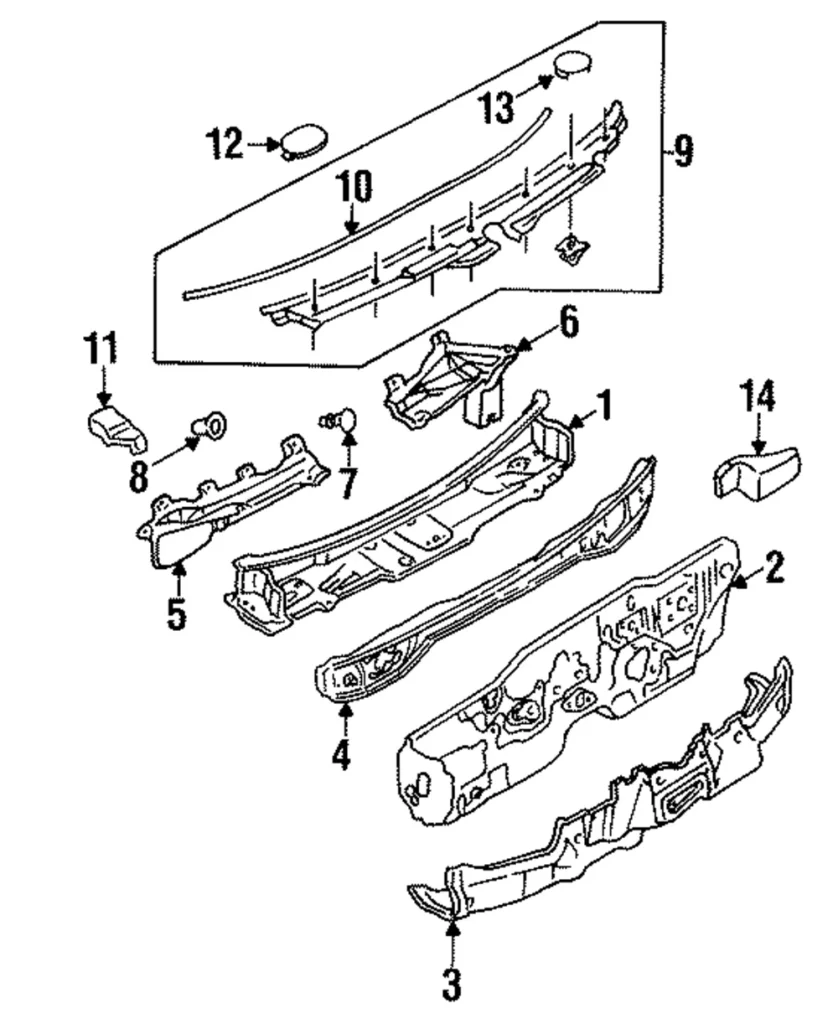 Cowl Grille Grommet - Mazda (BR70-50-783A)