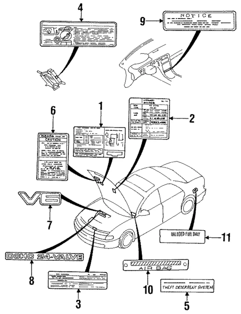 Air Bag Label - Mazda (FD01-57-K92)