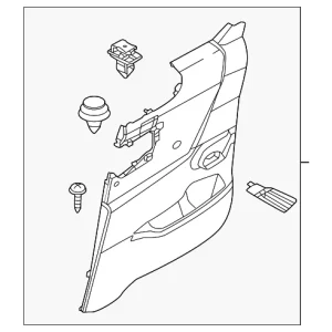Door Trim Panel - Mazda (DN4J-68-520B-02)
