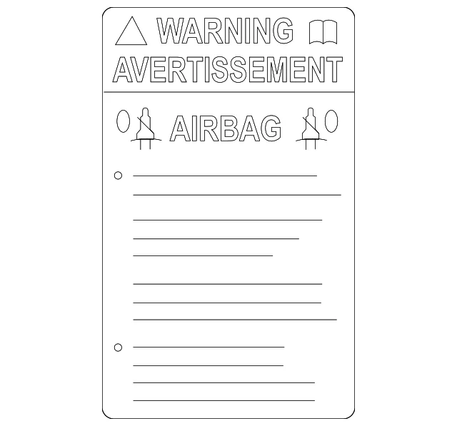 Air Bag Label - Mazda (GEA1-57-K92)