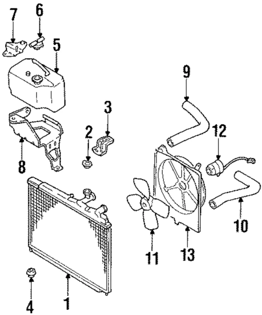 Radiator Mount Bracket - Mazda (F201-15-240A)