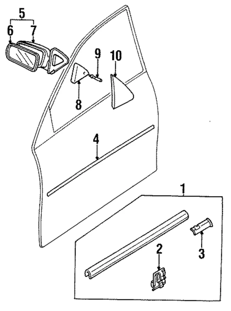 Mirror Assembly - Mazda (BC1F-69-180C)