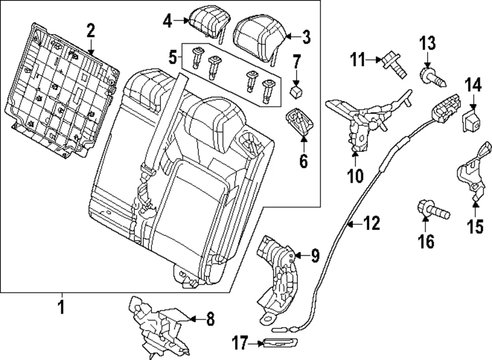 Seat Back Assembly - Mazda (VA43-57-450G-2B)